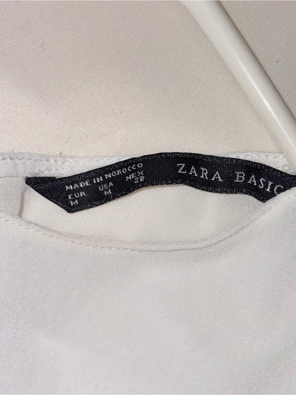 Zara Basic White Sleeveless Chiffon Blouse Open Back Overlay Top Size M - Picture 5 of 5
